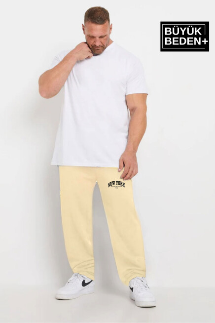 Erkek Büyük Beden New York Baskılı İnce Eşofman Altı  SPR25BEA47