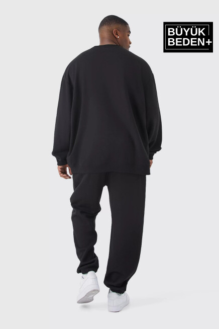 Büyük Beden Paça Lastikli Buyuk Brooklyn Baskılı İnce Eşofman Altı  SPR24BEA49