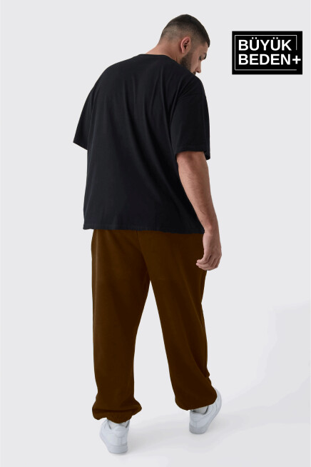 Büyük Beden Paça Lastikli Buyuk Brooklyn Baskılı İnce Eşofman Altı  SPR24BEA49