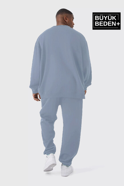 Büyük Beden Paça Lastikli Buyuk Brooklyn Baskılı İnce Eşofman Altı  SPR24BEA49