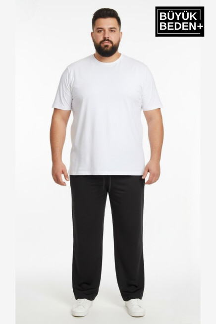 Erkek Büyük Beden Rahat Kalıp Paça Reçmeli İnce Eşofman Altı SPR26BEA952