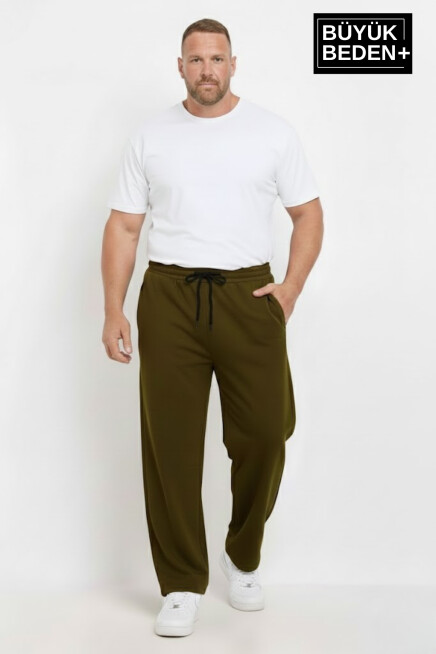 Erkek Büyük Beden Rahat Kalıp Paça Reçmeli İnce Eşofman Altı SPR26BEA952