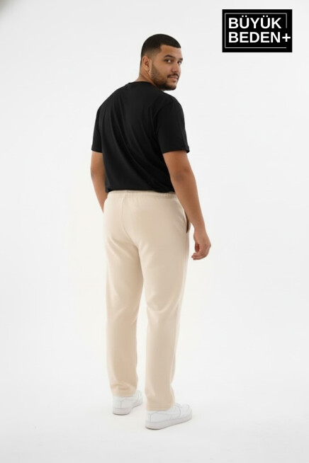 Erkek Büyük Beden Rahat Kesim Paça Reçme AR Baskılı İnce Eşofman Altı SPR26EA952-1