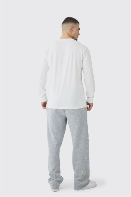 Erkek İçi Polarlı 3 iplik Kalın Brooklyn Baskılı Eşofman Altı SPR25EA70