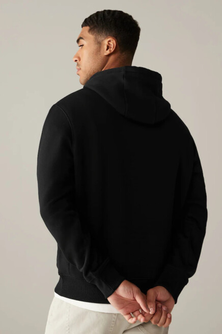 Erkek Kapşonlu Rahat Kalıp İçi Polarlı 3 iplik SweatShırt spr24sw55