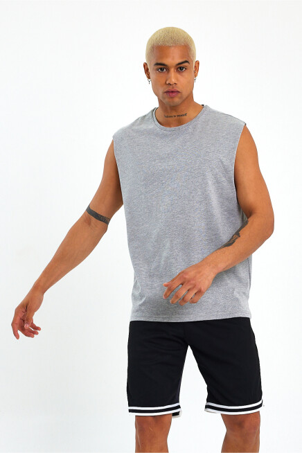 Erkek Kolsuz Bisiklet Yaka Düz Regular Tshırt SPR25AT940