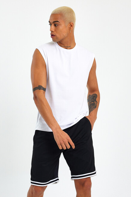 Erkek Kolsuz Bisiklet Yaka Düz Regular Tshırt SPR25AT940