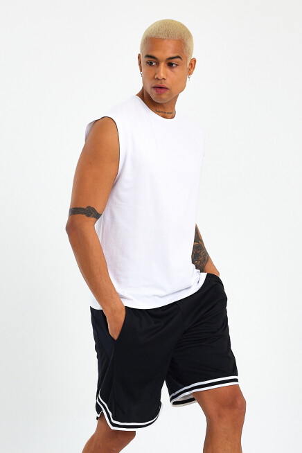 Erkek Kolsuz Bisiklet Yaka Düz Regular Tshırt SPR25AT940