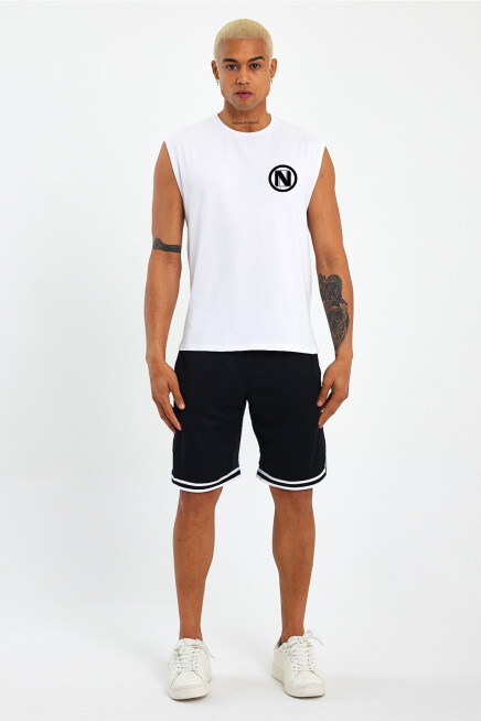 Erkek Kolsuz Bisiklet Yaka N Baskılı Regular Tshırt SPR25AT942