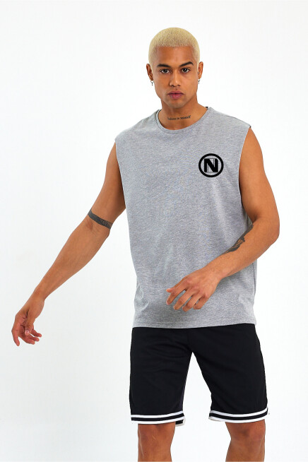 Erkek Kolsuz Bisiklet Yaka N Baskılı Regular Tshırt SPR25AT942