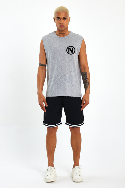 Erkek Kolsuz Bisiklet Yaka N Baskılı Regular Tshırt SPR25AT942