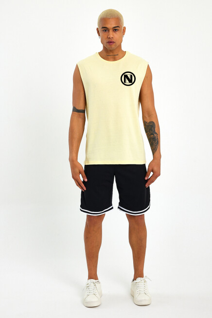 Erkek Kolsuz Bisiklet Yaka N Baskılı Regular Tshırt SPR25AT942