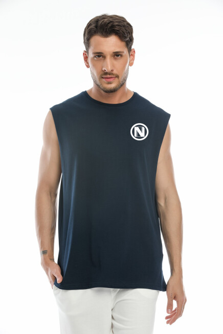 Erkek Kolsuz Bisiklet Yaka N Baskılı Regular Tshırt SPR25AT942