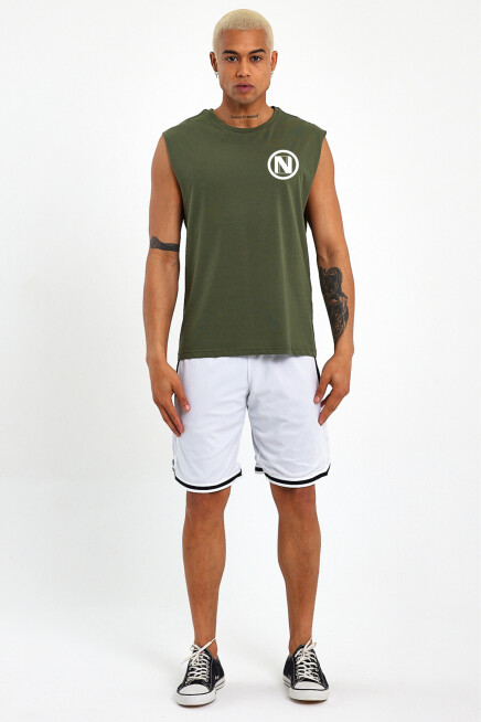 Erkek Kolsuz Bisiklet Yaka N Baskılı Regular Tshırt SPR25AT942