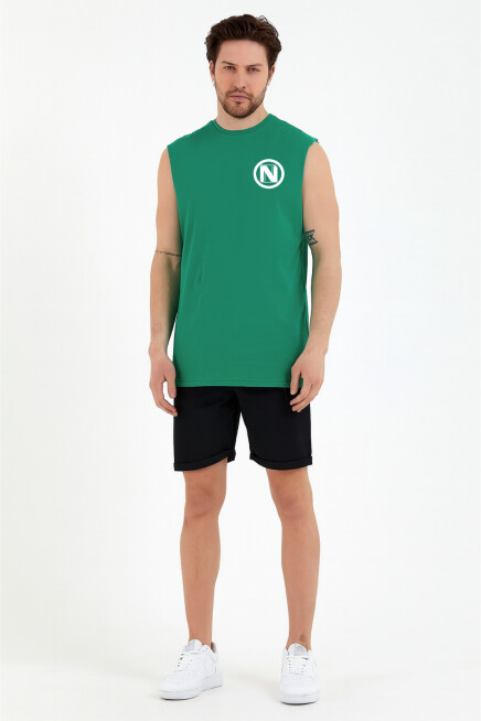 Erkek Kolsuz Bisiklet Yaka N Baskılı Regular Tshırt SPR25AT942