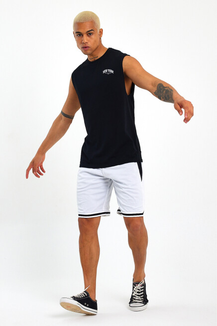 Erkek Kolsuz Bisiklet Yaka New York Baskılı Regular Tshırt SPR25AT941