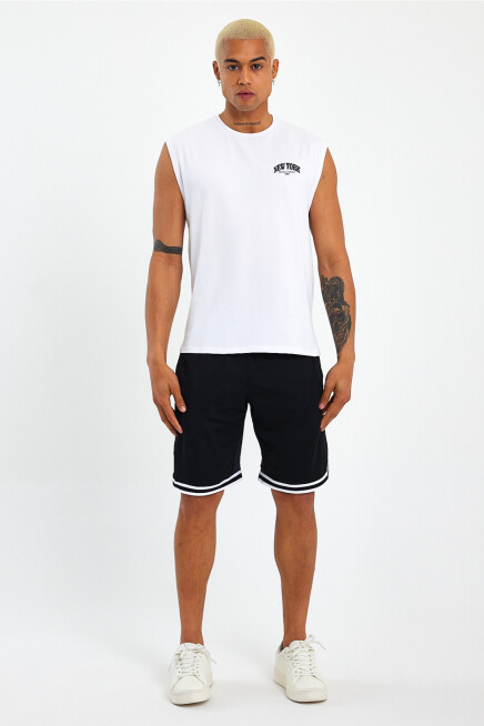 Erkek Kolsuz Bisiklet Yaka New York Baskılı Regular Tshırt SPR25AT941