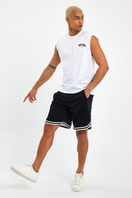 Erkek Kolsuz Bisiklet Yaka New York Baskılı Regular Tshırt SPR25AT941