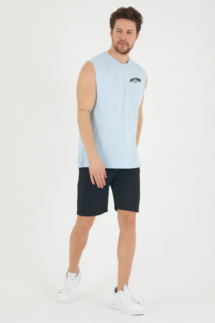 Erkek Kolsuz Bisiklet Yaka New York Baskılı Regular Tshırt SPR25AT941