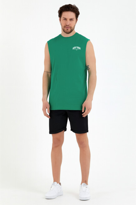 Erkek Kolsuz Bisiklet Yaka New York Baskılı Regular Tshırt SPR25AT941