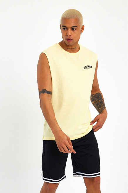 Erkek Kolsuz Bisiklet Yaka New York Baskılı Regular Tshırt SPR25AT941