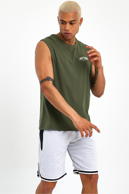 Erkek Kolsuz Bisiklet Yaka New York Baskılı Regular Tshırt SPR25AT941