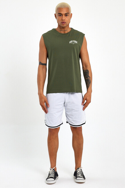 Erkek Kolsuz Bisiklet Yaka New York Baskılı Regular Tshırt SPR25AT941