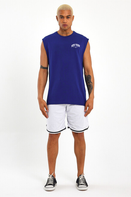 Erkek Kolsuz Bisiklet Yaka New York Baskılı Regular Tshırt SPR25AT941