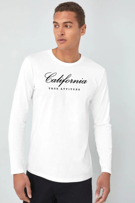 Erkek Uzun Kollu California Baskılı Baskılı Tshırt SPR25TS38