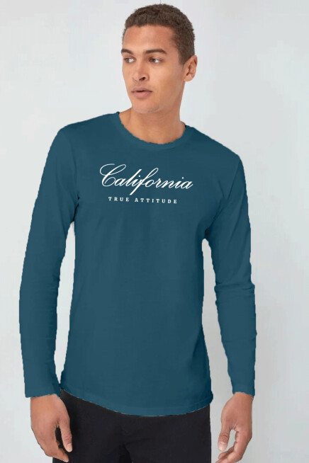 Erkek Uzun Kollu California Baskılı Baskılı Tshırt SPR25TS38