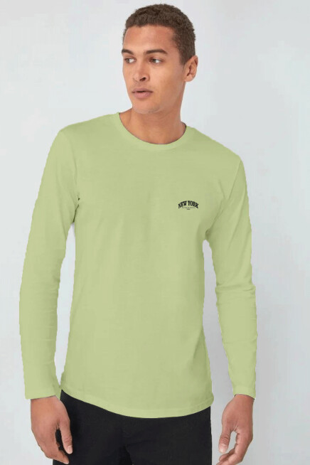 Erkek Uzun Kollu New York Baskılı Baskılı Tshırt SPR25TS37