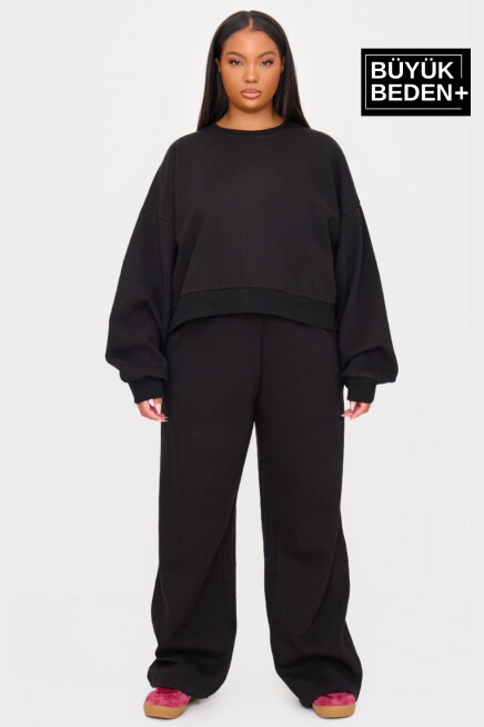 ikili Büyük Beden Reçme Paça İnce Eşofman Altı SPR25BEA52-2