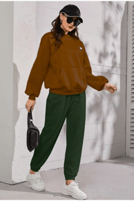 Kadın Bel ve Paça Lastikli İnce Eşofman Altı SPR24EAK82