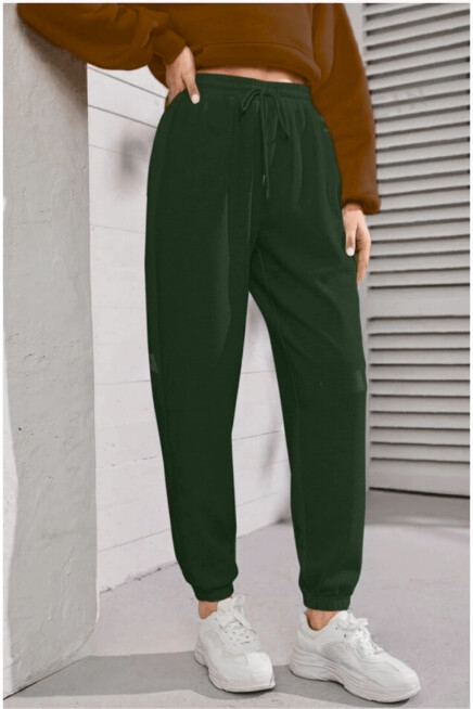 Kadın Bel ve Paça Lastikli İnce Eşofman Altı SPR24EAK82