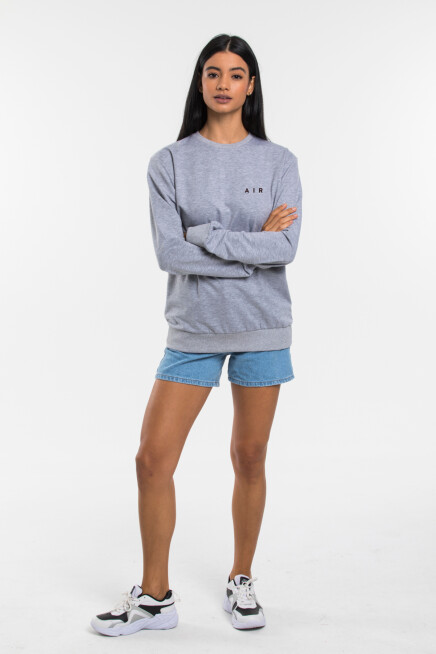 Kadın Bisiklet Yaka Regular Kalıp İnce AR  Baskılı Sweatshırt SPR24SWK124