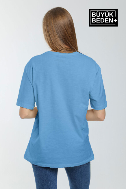 Kadın Büyük Beden Bisiklet Yaka Tshırt SPR25BTSK10