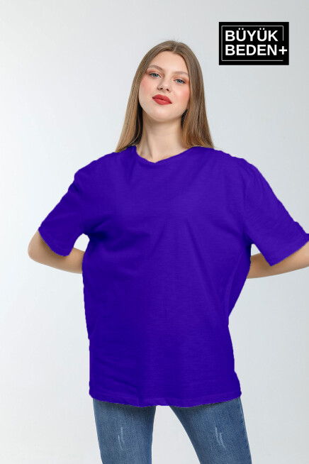 Kadın Büyük Beden Bisiklet Yaka Tshırt SPR25BTSK10