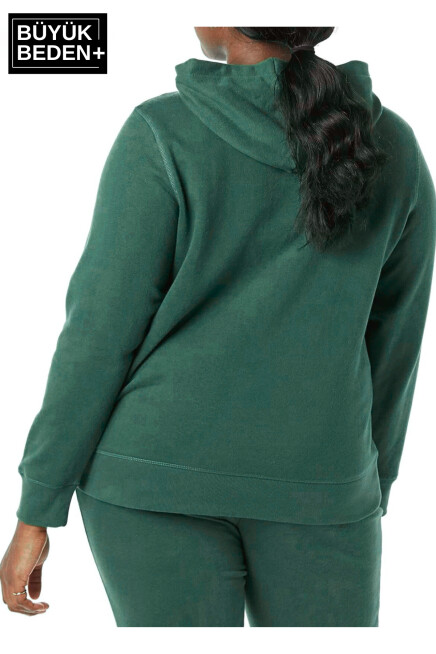 Kadın Büyük Beden Kapşonlu ince Sweatshirt SPR24BSWK57