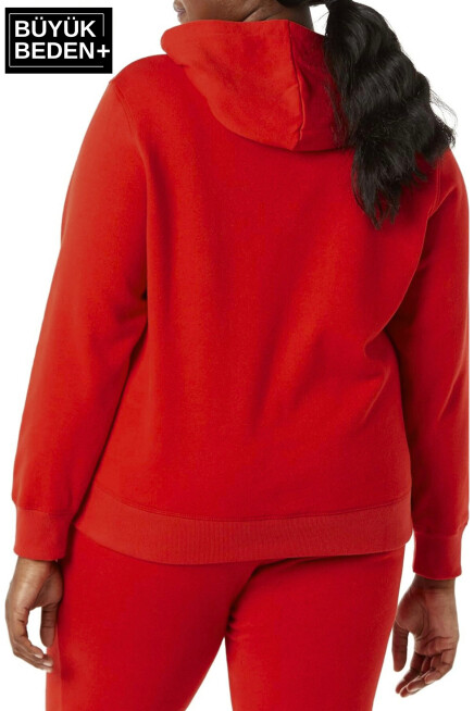 Kadın Büyük Beden Kapşonlu ince Sweatshirt SPR24BSWK57