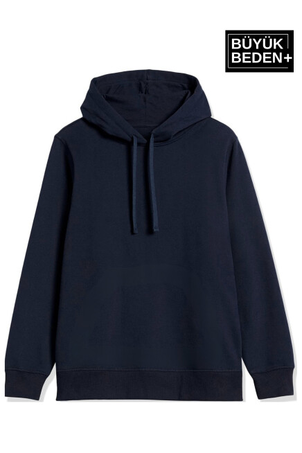 Kadın Büyük Beden Kapşonlu ince Sweatshirt SPR24BSWK57