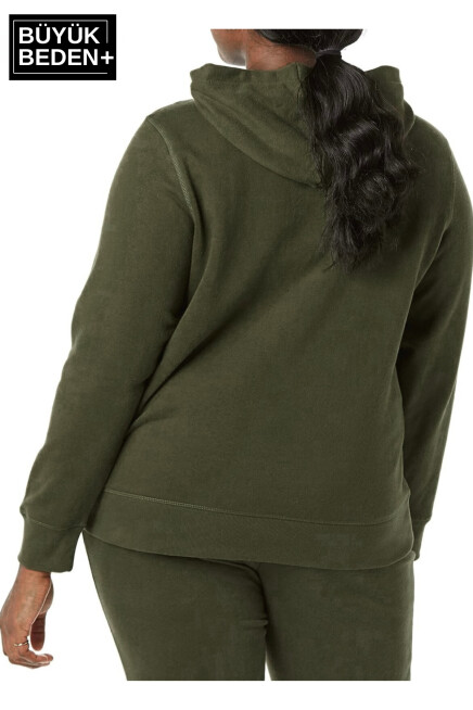 Kadın Büyük Beden Kapşonlu ince Sweatshirt SPR24BSWK57