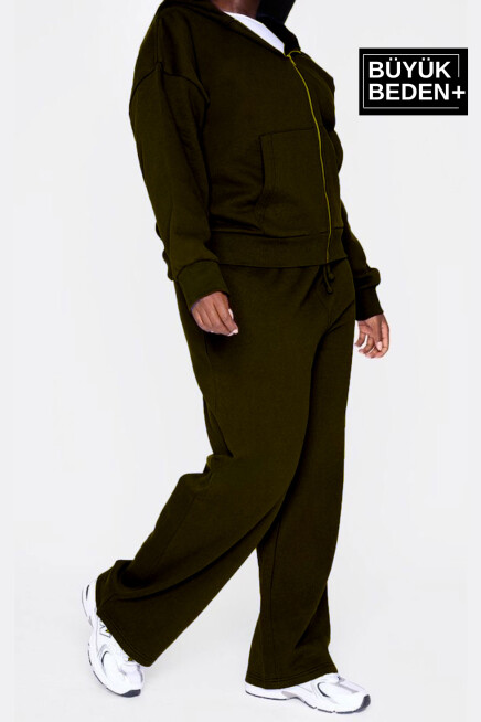 Kadın Büyük Beden New York Baskılı İnce Eşofman Altı  SPR25BEAK47