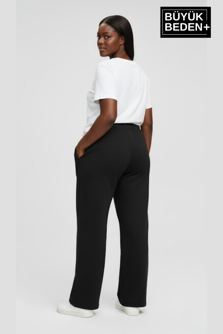 Kadın Büyük Beden Rahat Kesim Paça Reçmeli İnce Eşofman Altı SPR26EAK952