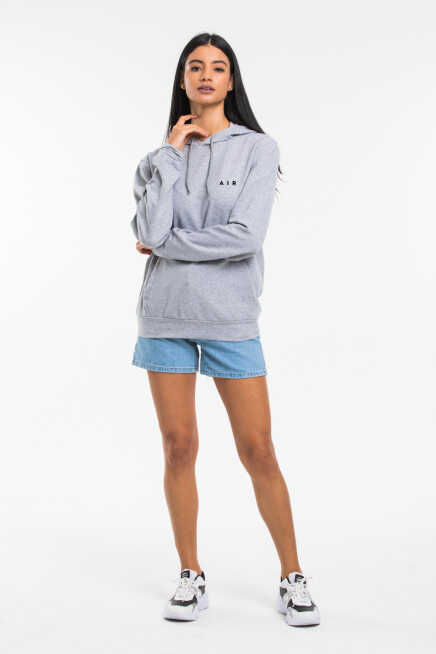 Kadın Kapşonlu Rahat Kalıp  İnce AR Baskılı Swetashırt spr24swk122