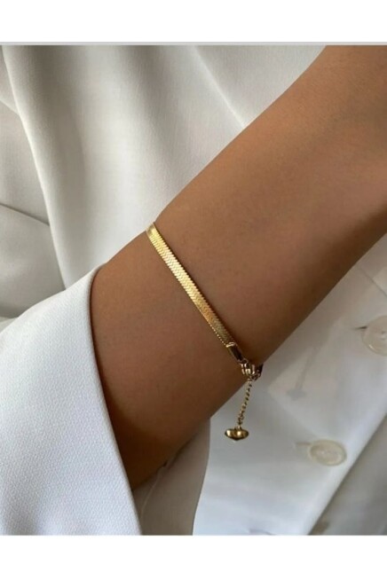 Kadın Yüksek Kalite 316L Çelik İtalyan Model Gold Ayarlanabilir Bileklik – Kararmaz, Zarif Tasarım SPRTAKI104