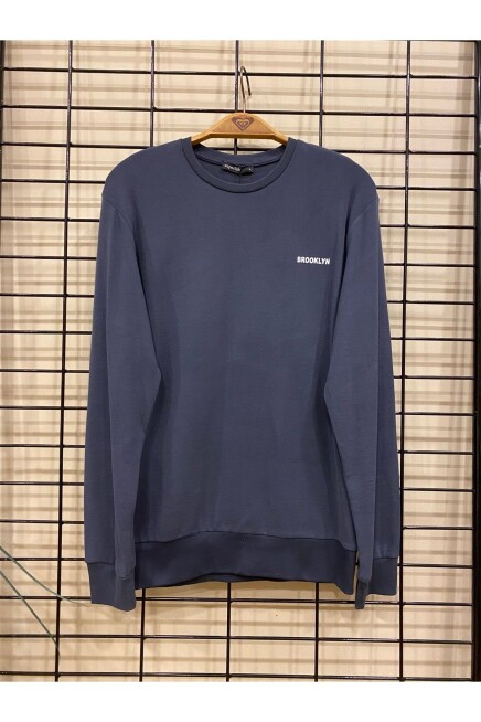 Süperlife Bisiklet Yaka Uzun Kollu Dar Kalıp İnce  Erkek Sweatshirt SPR2019K18