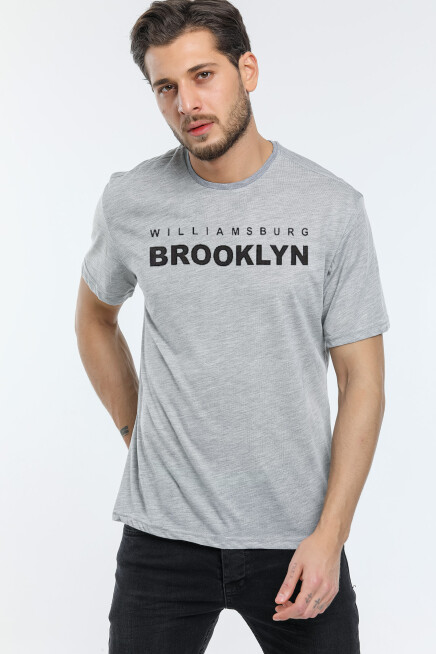 Erkek Bisiklet Yaka Willams.Brooklyn Baskılı Tshirt SPR25TS31