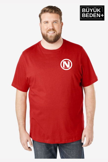 Erkek Büyük Beden N Baskılı Bisiklet Yaka Tshırt SPR25BTS902