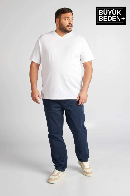 Erkek Büyük Beden V Yaka Tshırt SPRBTS09