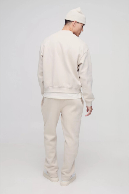 Erkek İçi Polarlı 3 iplik Kalın New York  Baskılı Eşofman Altı SPR25EA97